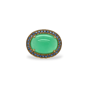 Chrysoprase & Sapphire Ring - K.S. Sze & Sons