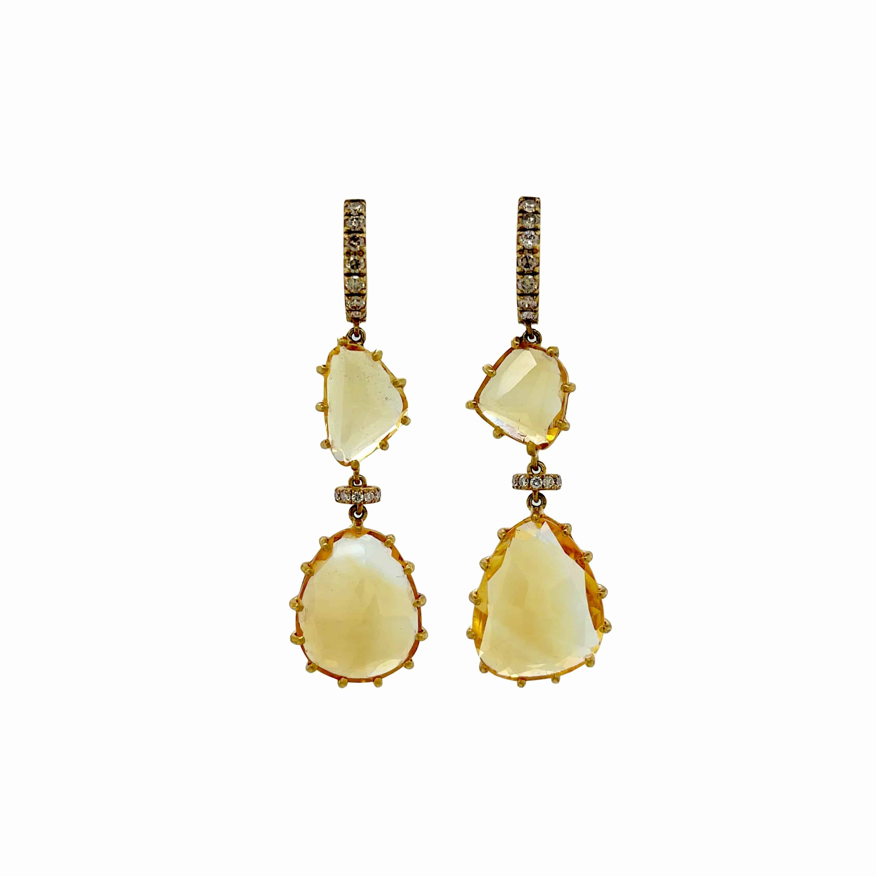 Citrine & Diamond Earrings