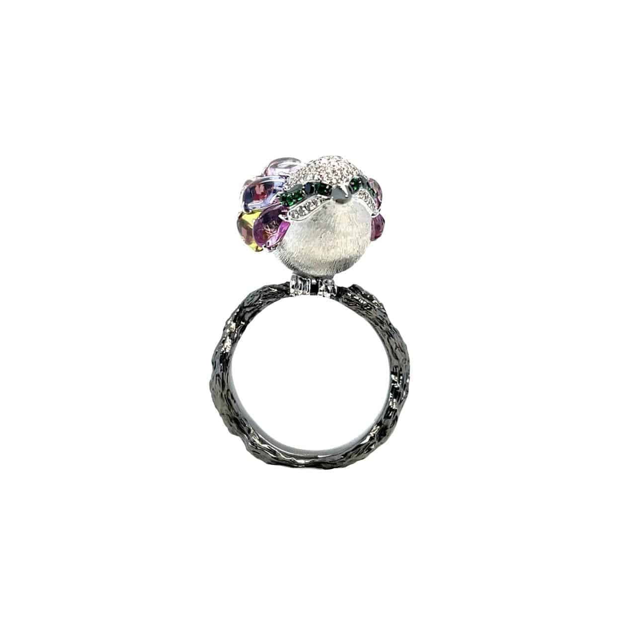 Color Sapphire, Garnet & Diamond Ring - K.S. Sze & Sons