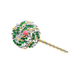 Conch Pearl, Jade & Diamond Lollipop Brooch