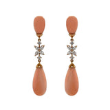 Coral & Diamond Earrings