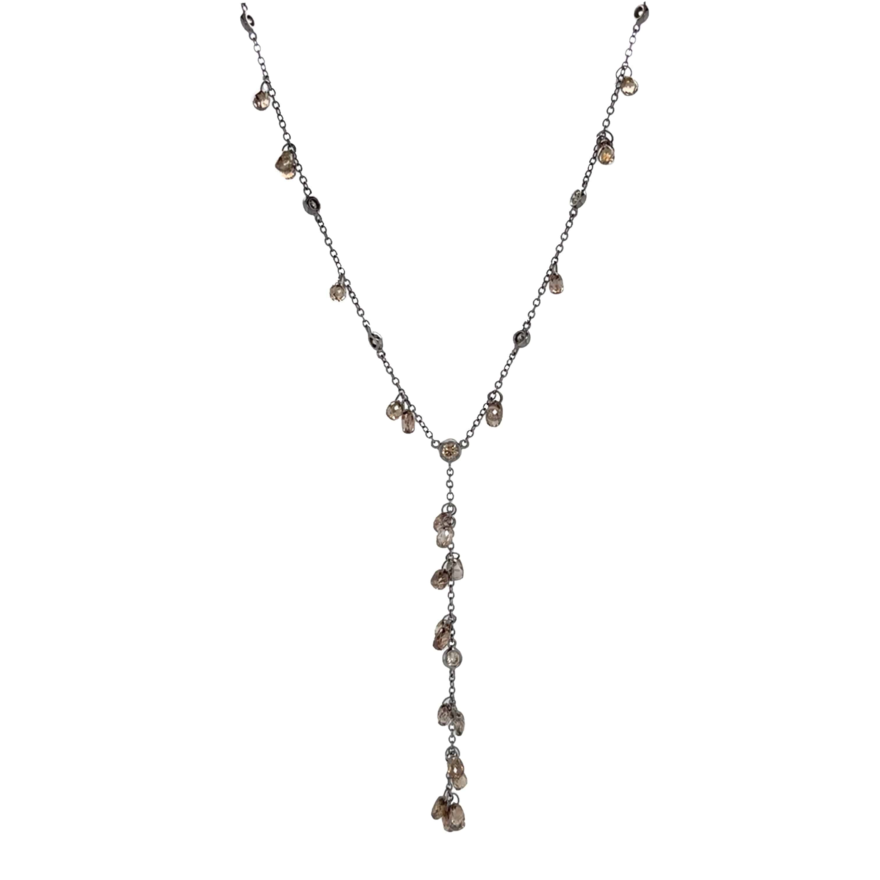 Dangling Brown Diamond Necklace - K.S. Sze & Sons