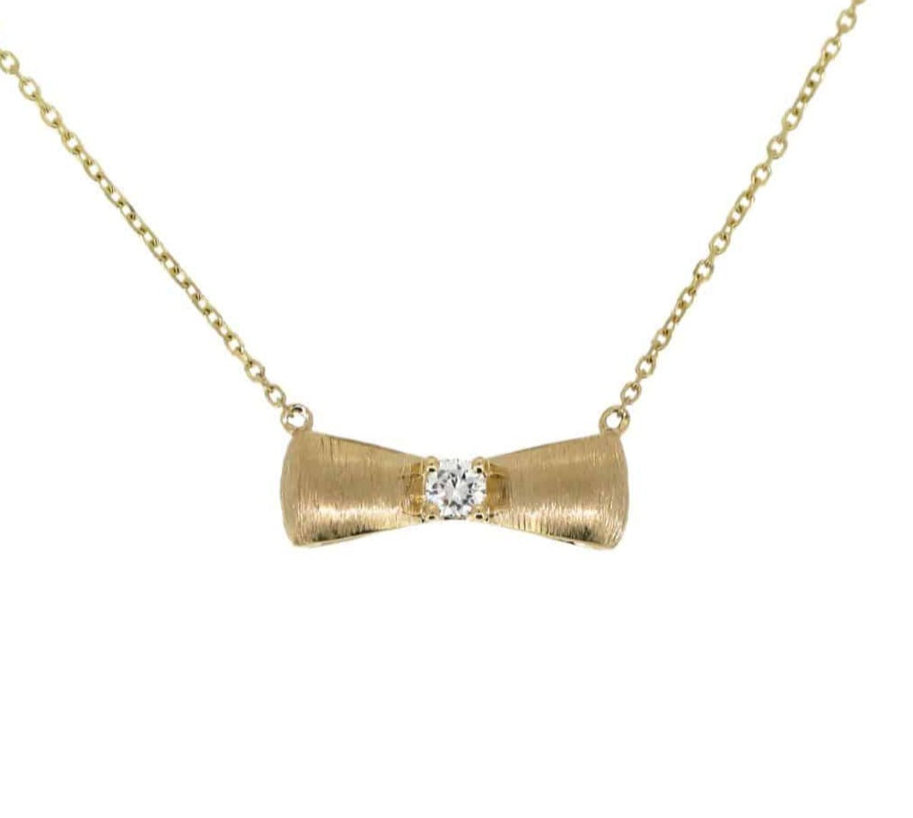 Diamond Bow Necklace - K.S. Sze & Sons