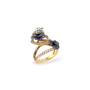 Diamond & Colored Sapphire Floral Ring - K.S. Sze & Sons