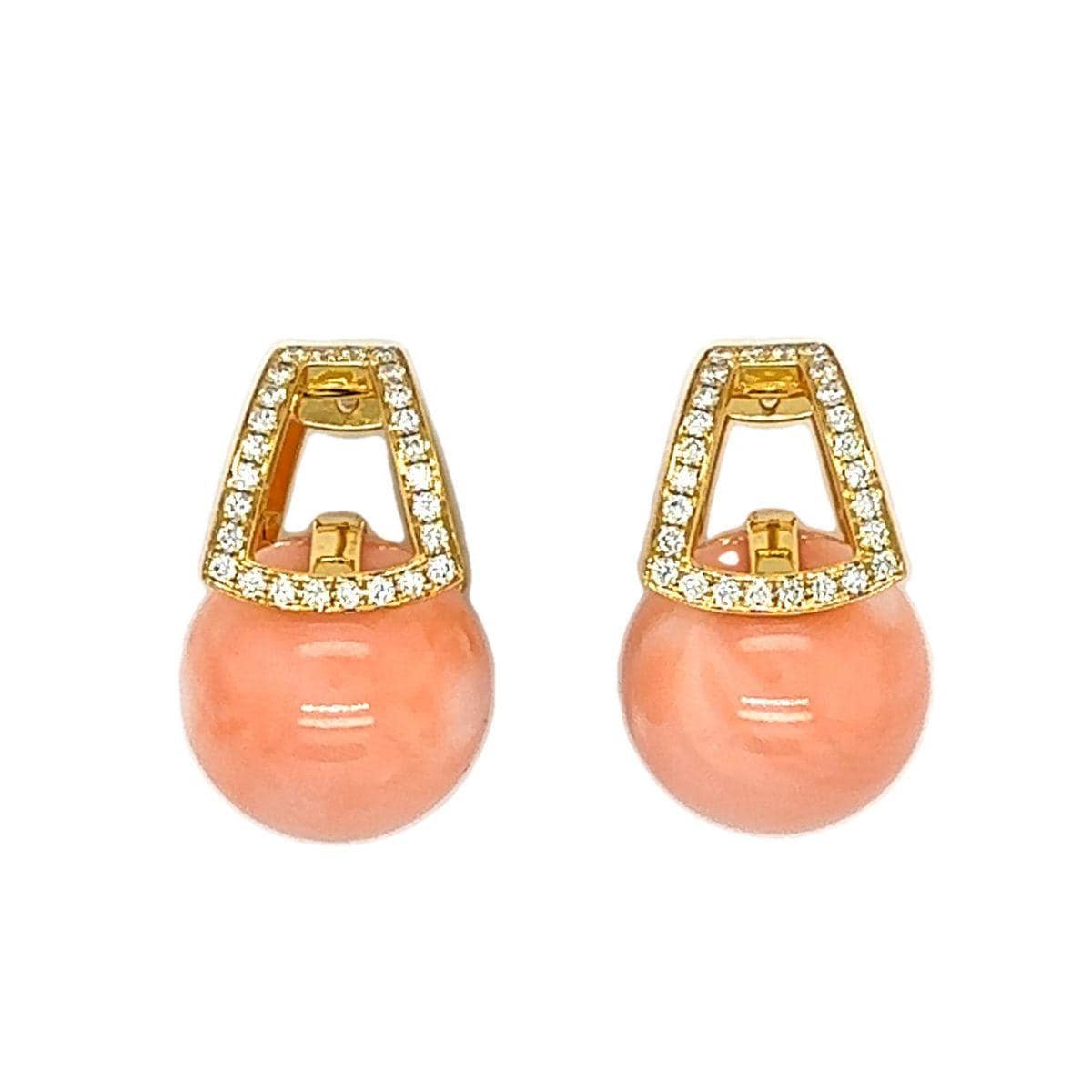Diamond Coral “Dropped” Studs - K.S. Sze & Sons