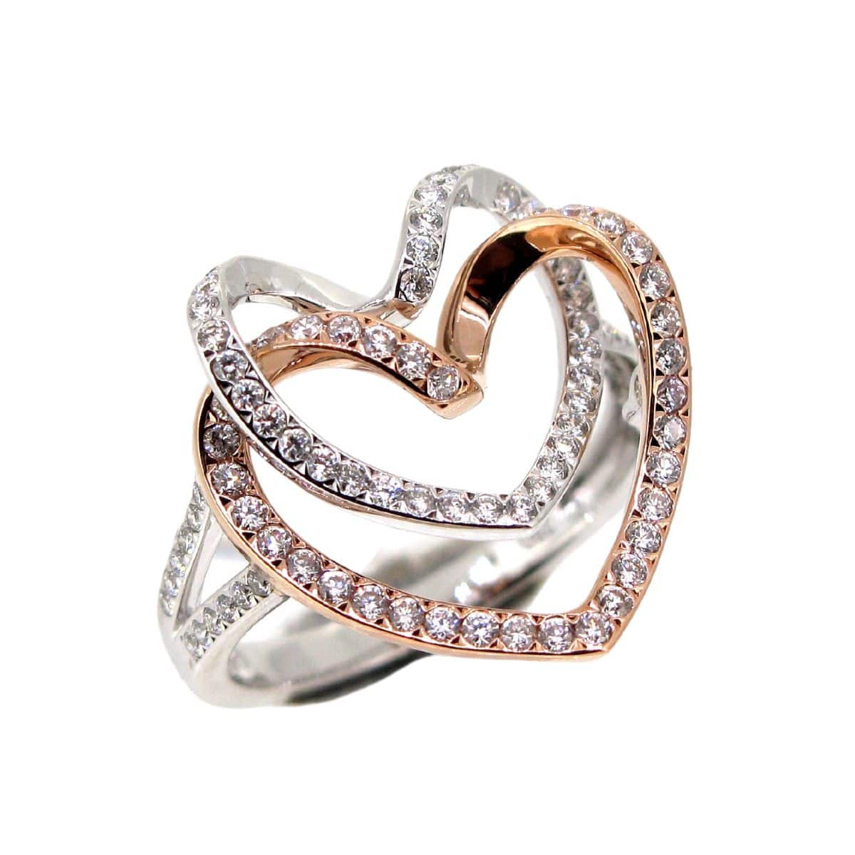 Diamond Double Heart Ring - K.S. Sze & Sons