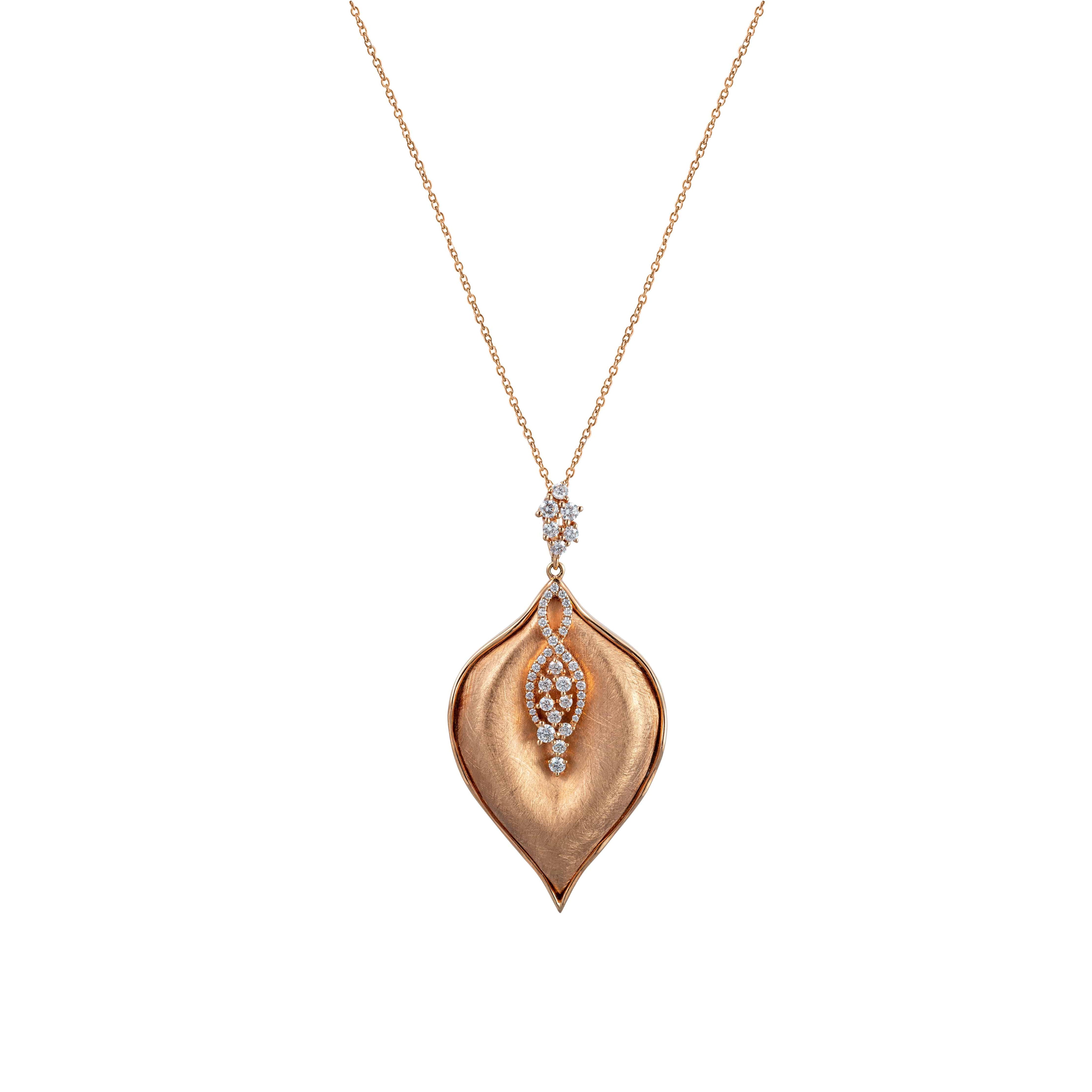 Diamond Leaf Pendant - K.S. Sze & Sons