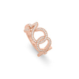Double-O Ring In Yellow Gold With Diamonds