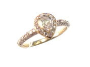 Pear-Shaped Fancy Brownish Pink & White Diamond Ring (GIA Certificate)