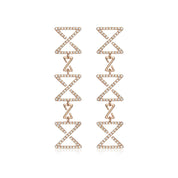 Drop Earrings In Rose Gold With Diamonds