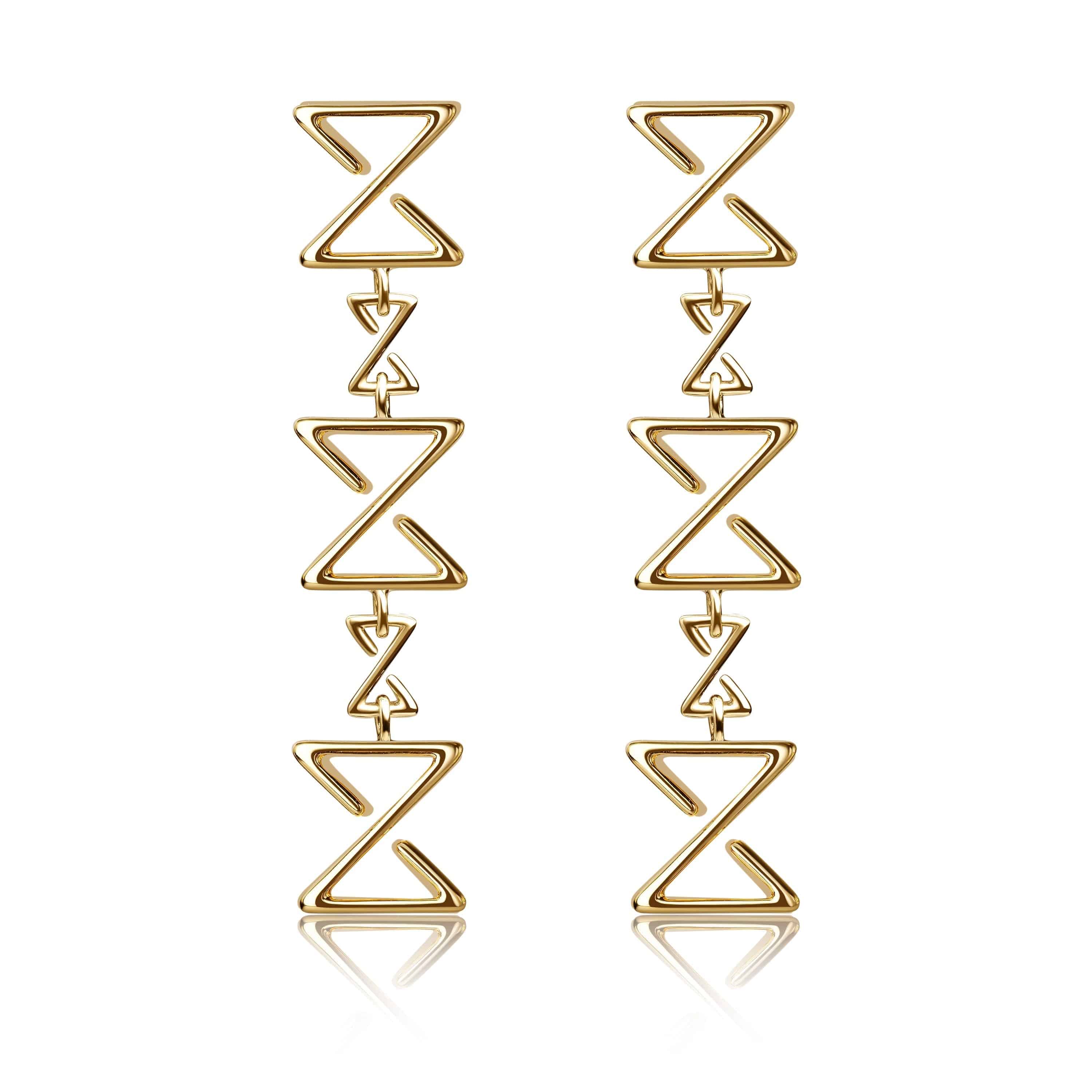Triangle Connected Drop Earrings Triangle Connected Drop Earrings