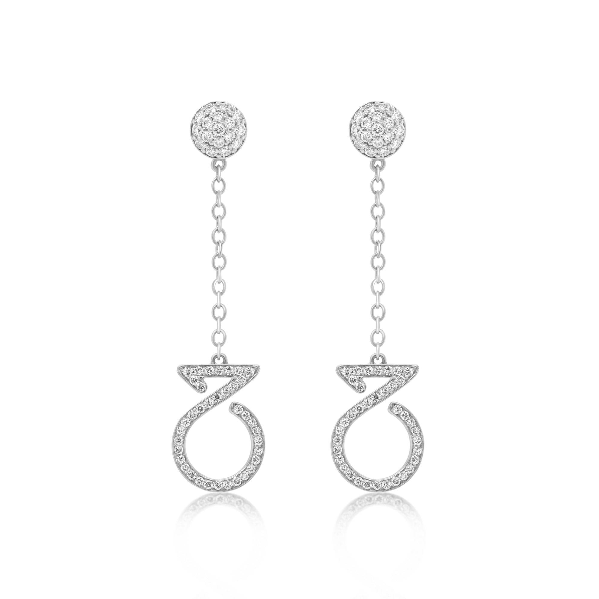 Drop Earrings In White Gold With Diamonds - K.S. Sze & Sons