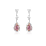 Drop Pink & White Diamond Earrings
