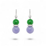 Dual Tone Lavender Jade Beads Earrings