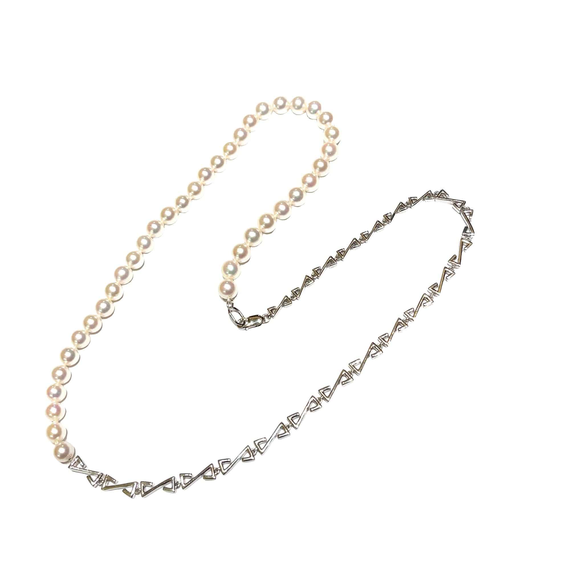 Duality Silver Chain With Akoya Pearls - K.S. Sze & Sons