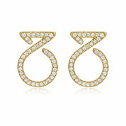 Ear Studs In 18K Gold With Diamonds - K.S. Sze & Sons