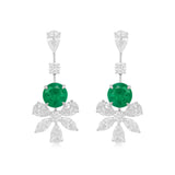 Emerald & Diamond Earrings (GRS Certificate)