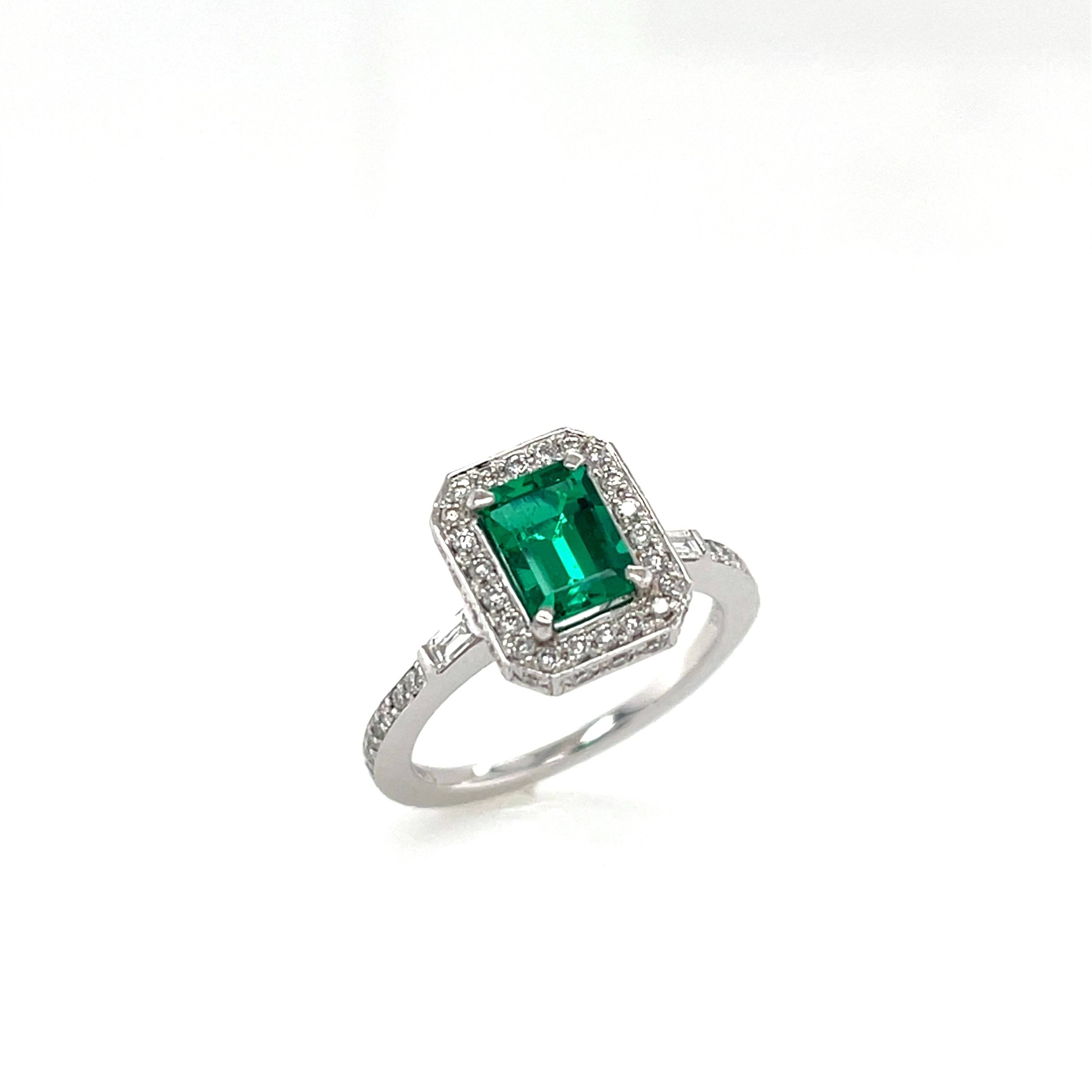 Emerald & Diamond Ring (GRS Certificate) - K.S. Sze & Sons