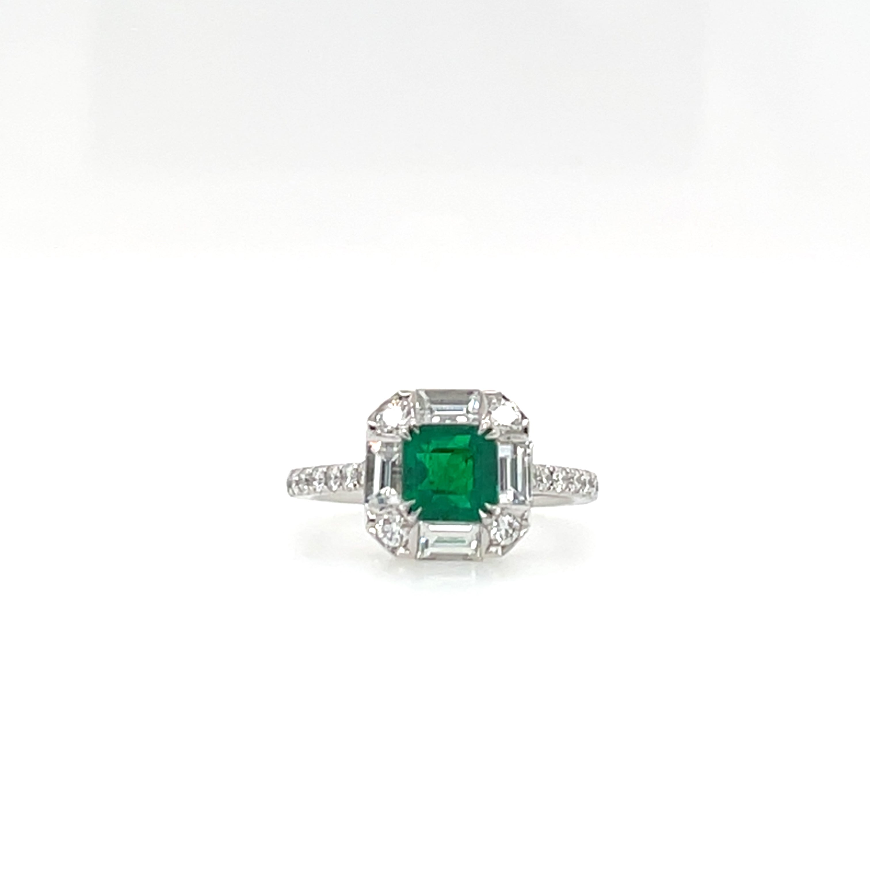 Emerald & Diamond Ring (GRS Certificate) - K.S. Sze & Sons