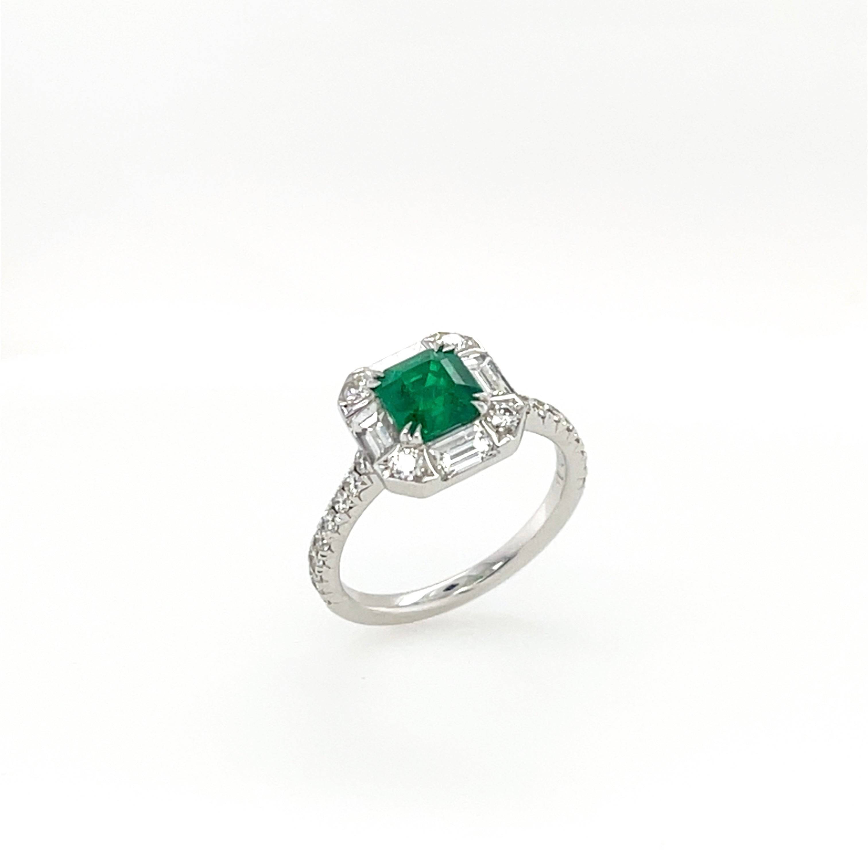 Emerald & Diamond Ring (GRS Certificate) - K.S. Sze & Sons