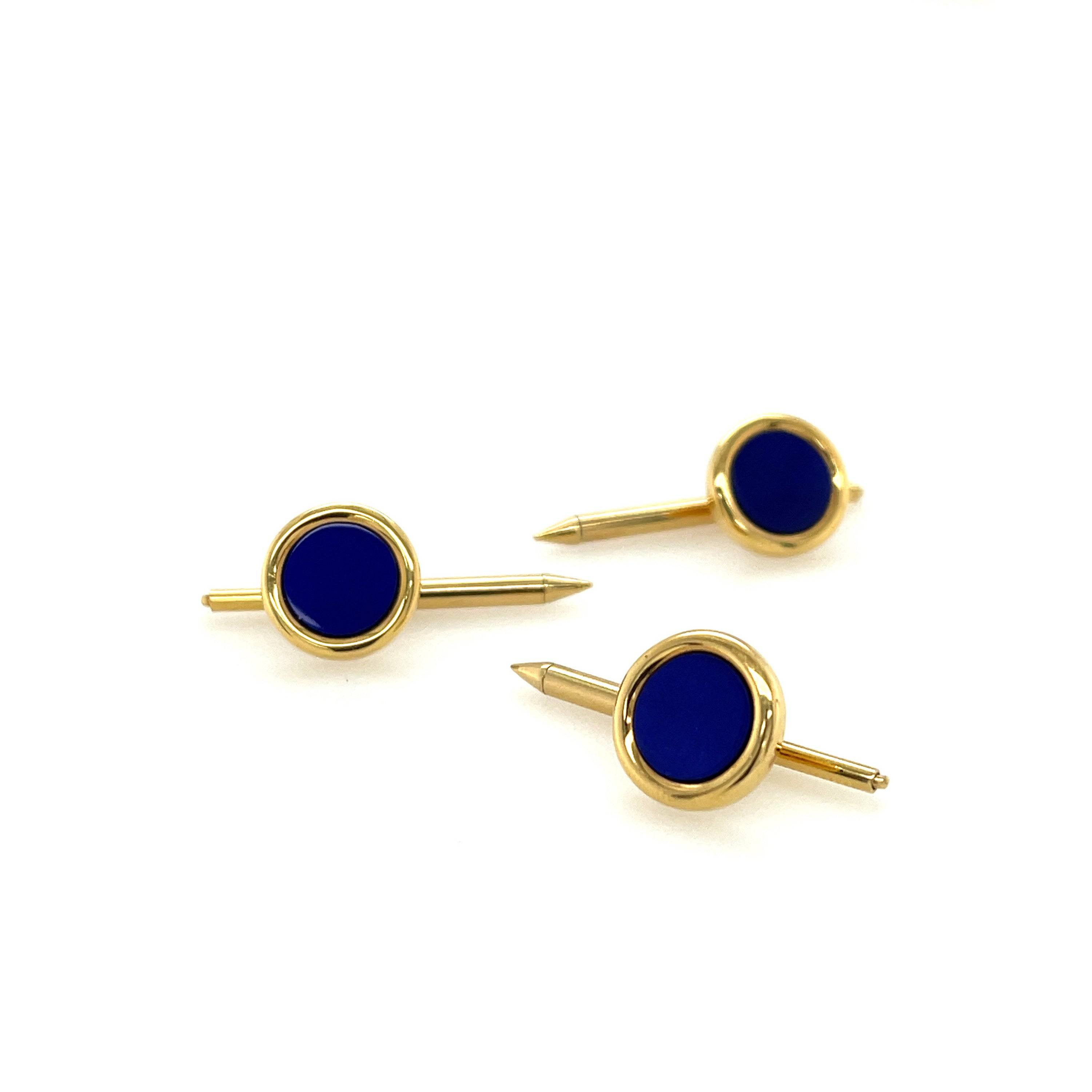 Enamel & Yellow Gold Shirt Studs - K.S. Sze & Sons