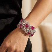 Enchanted Vine Ruby & Diamond Bracelet In 18K White Gold   - K.S. Sze & Sons