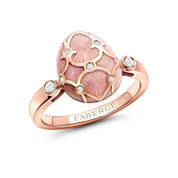 FABERGE Heritage Diamond & Pink Guilloche Enamel Egg Ring - K.S. Sze & Sons
