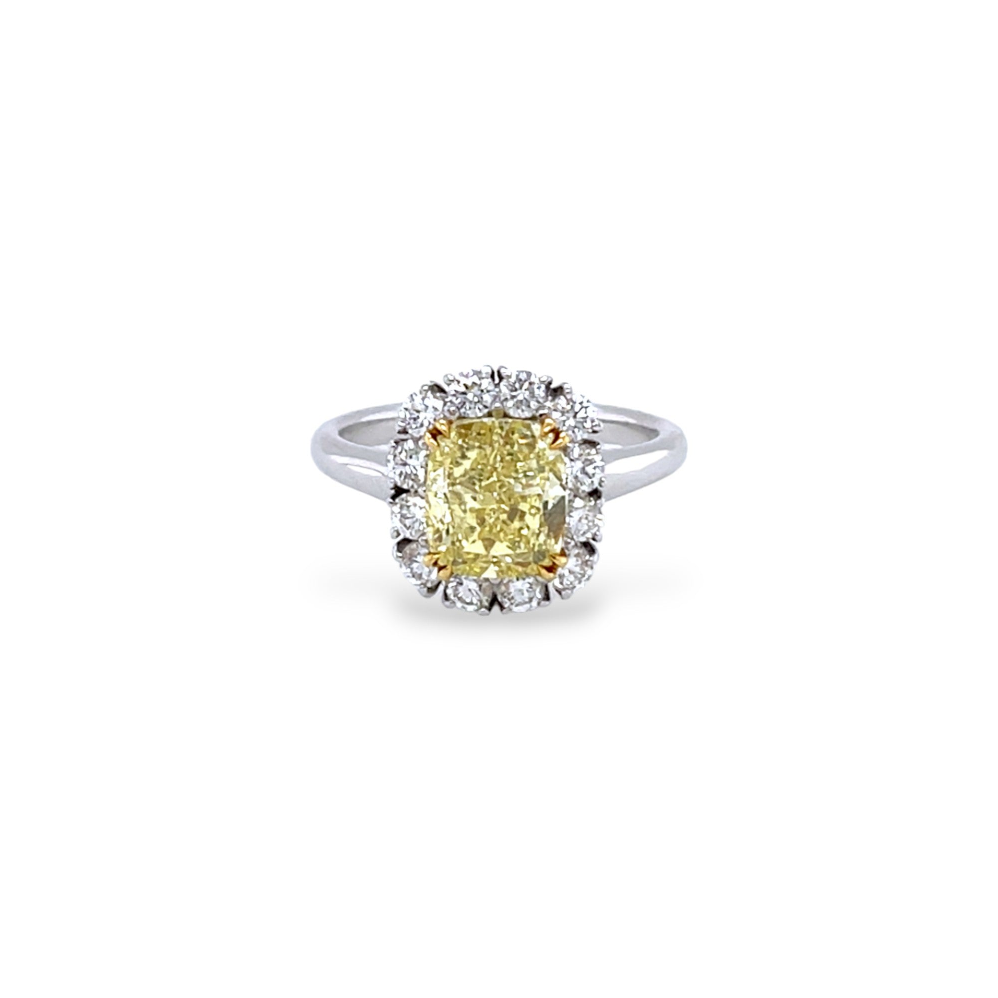 Fancy Intense Yellow & White Diamond Ring (GIA Certificate) - K.S. Sze & Sons