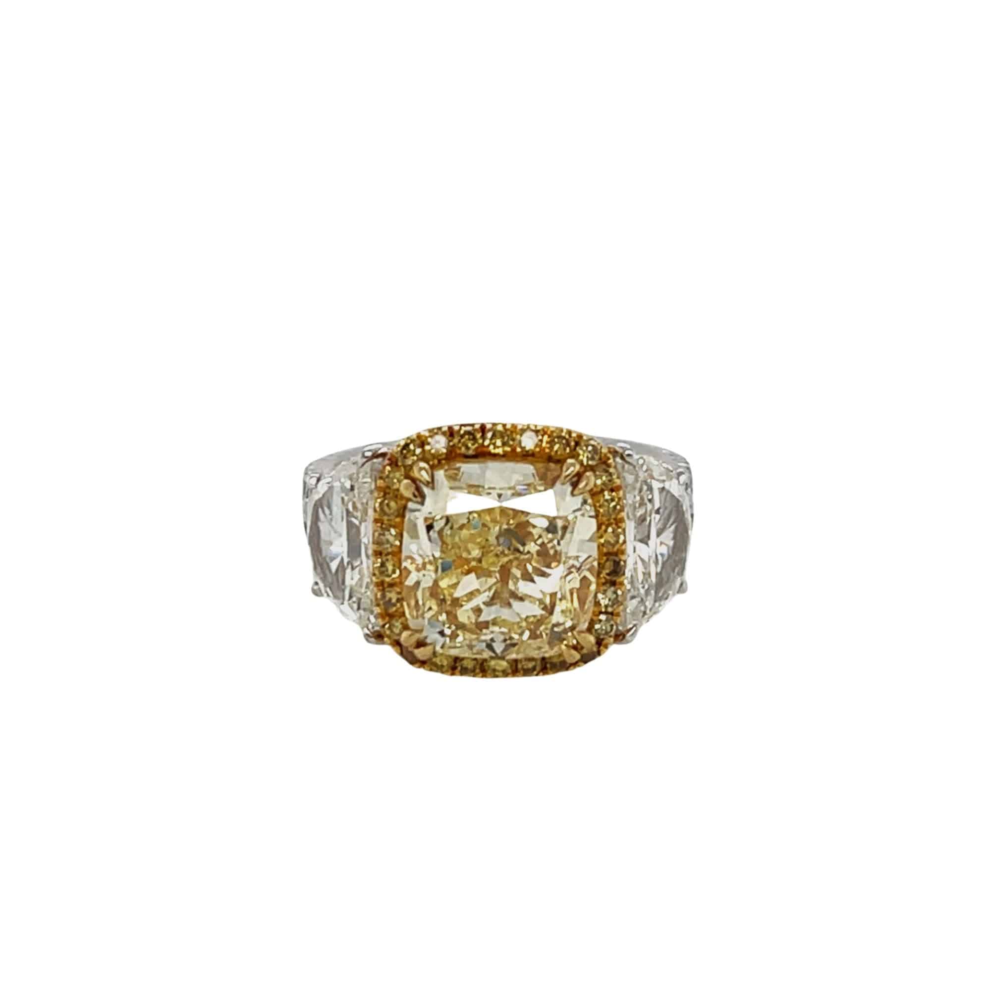 Fancy Yellow & White Diamond Ring (GIA Certificate) - K.S. Sze & Sons