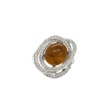 Fire Opal & Diamond Ring