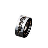 Fission A - Ring in Silver with Black Diamonds