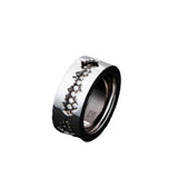 Fission B - Ring in Silver with White CZ Stone