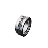 Fission D - Ring in Metallic and Oxidised Silver