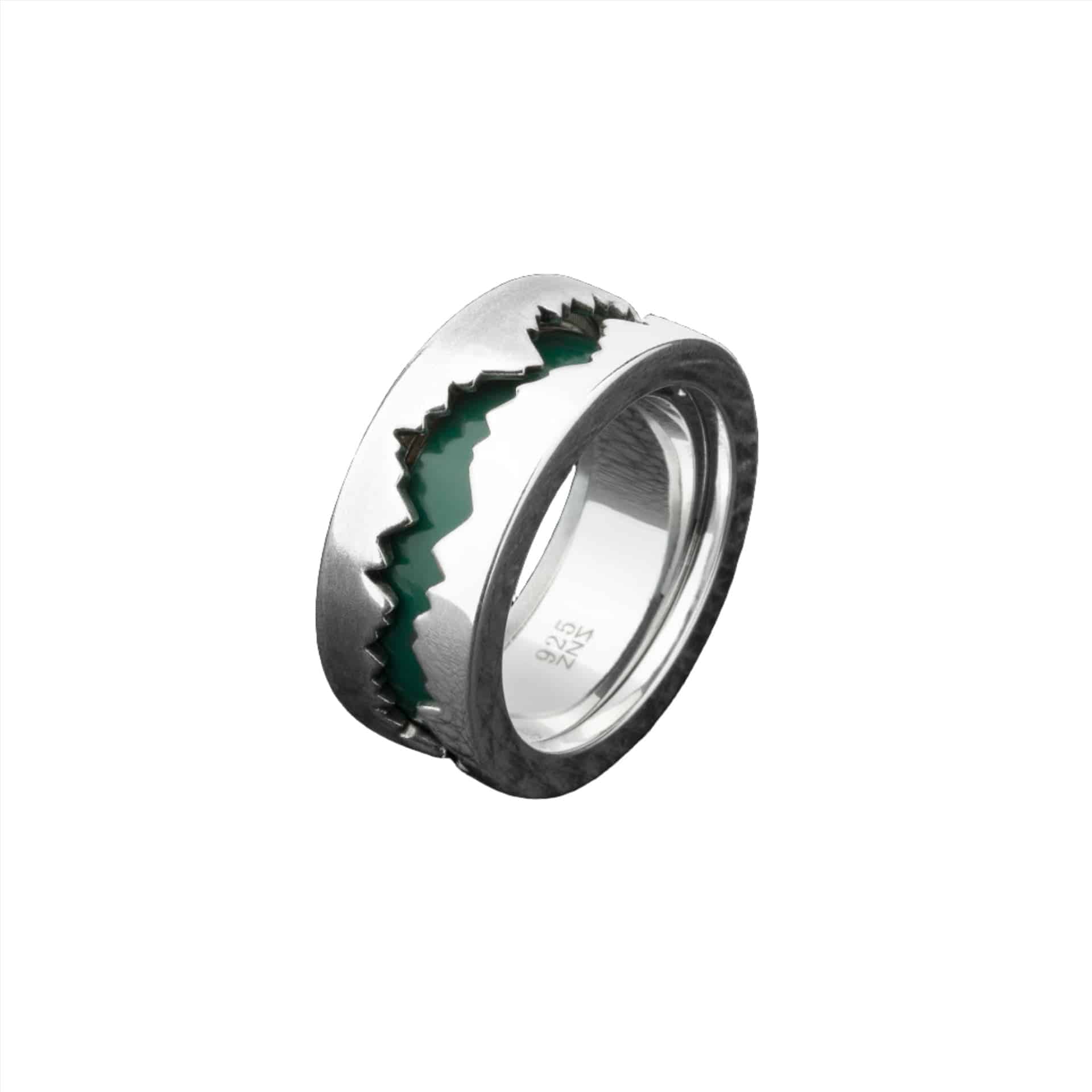 Fission Enamel - Ring in Silver with Colored Enamel - K.S. Sze & Sons
