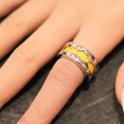 Fission Enamel - Ring in Silver with Colored Enamel - K.S. Sze & Sons