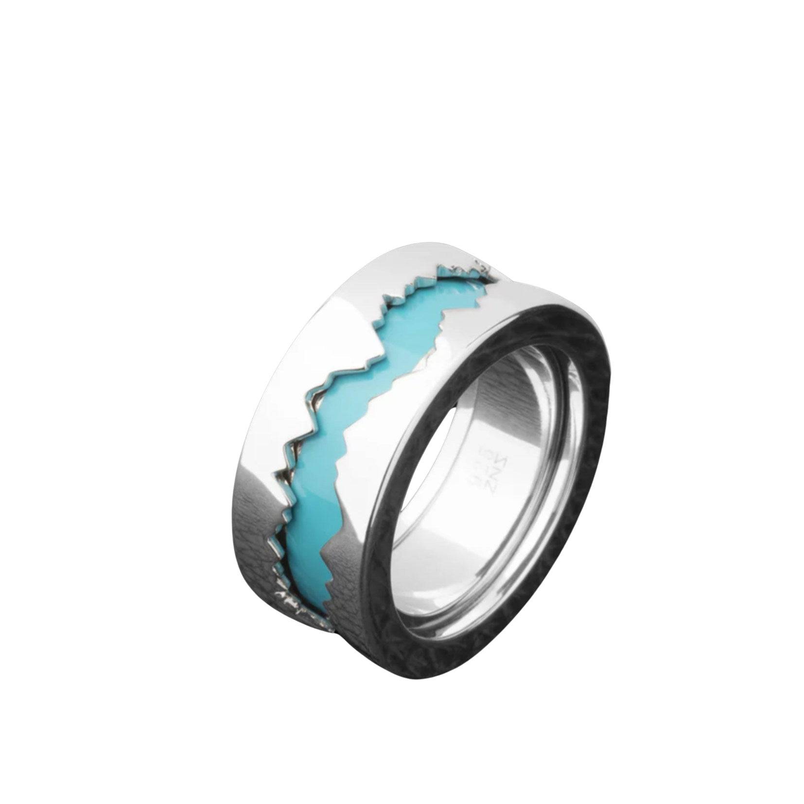 Fission Enamel - Ring in Silver with Colored Enamel - K.S. Sze & Sons