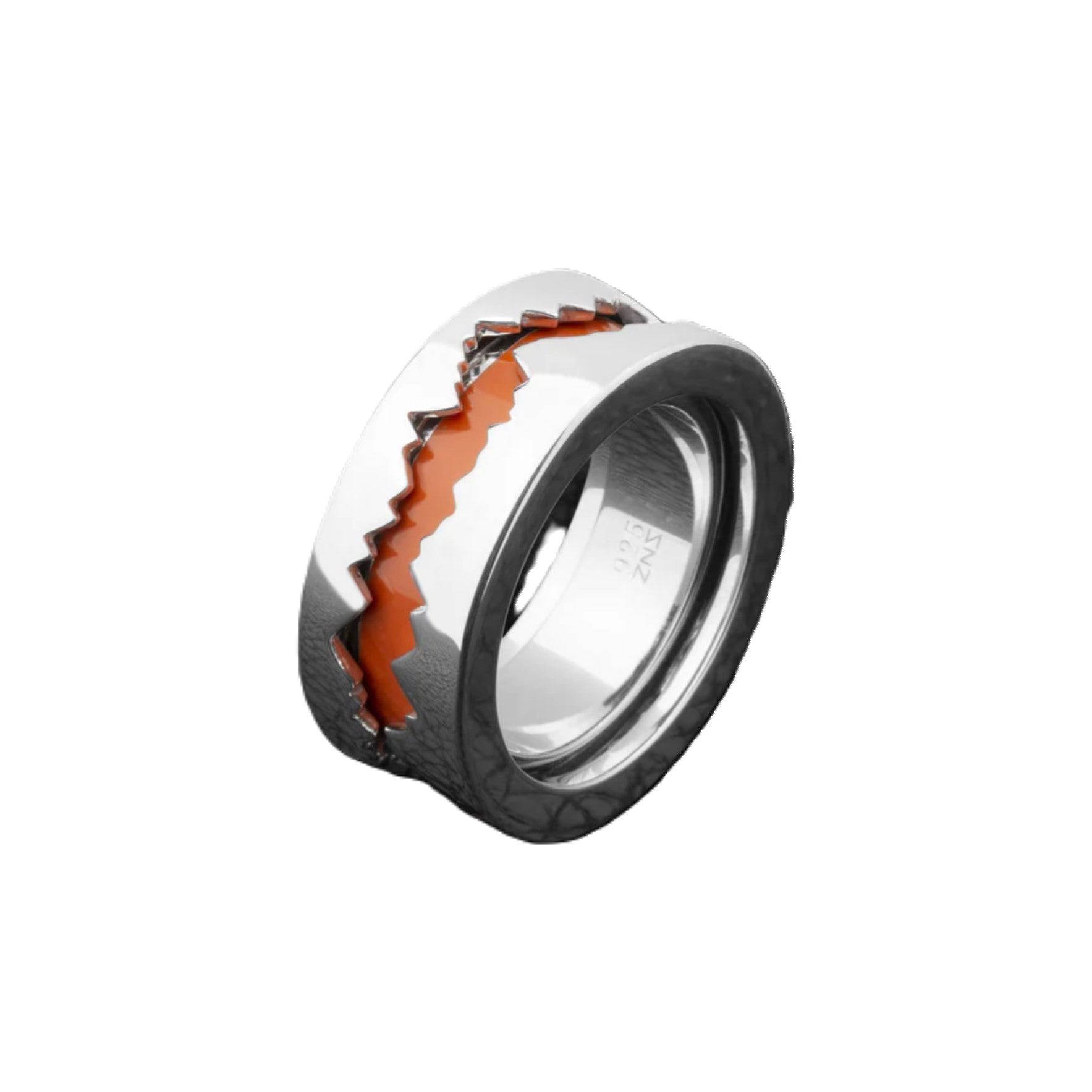 Fission Enamel - Ring in Silver with Colored Enamel - K.S. Sze & Sons