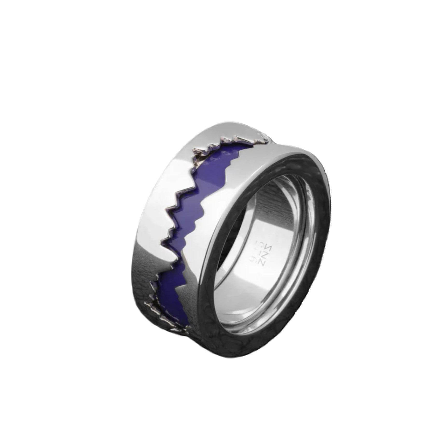 Fission Enamel - Ring in Silver with Colored Enamel - K.S. Sze & Sons