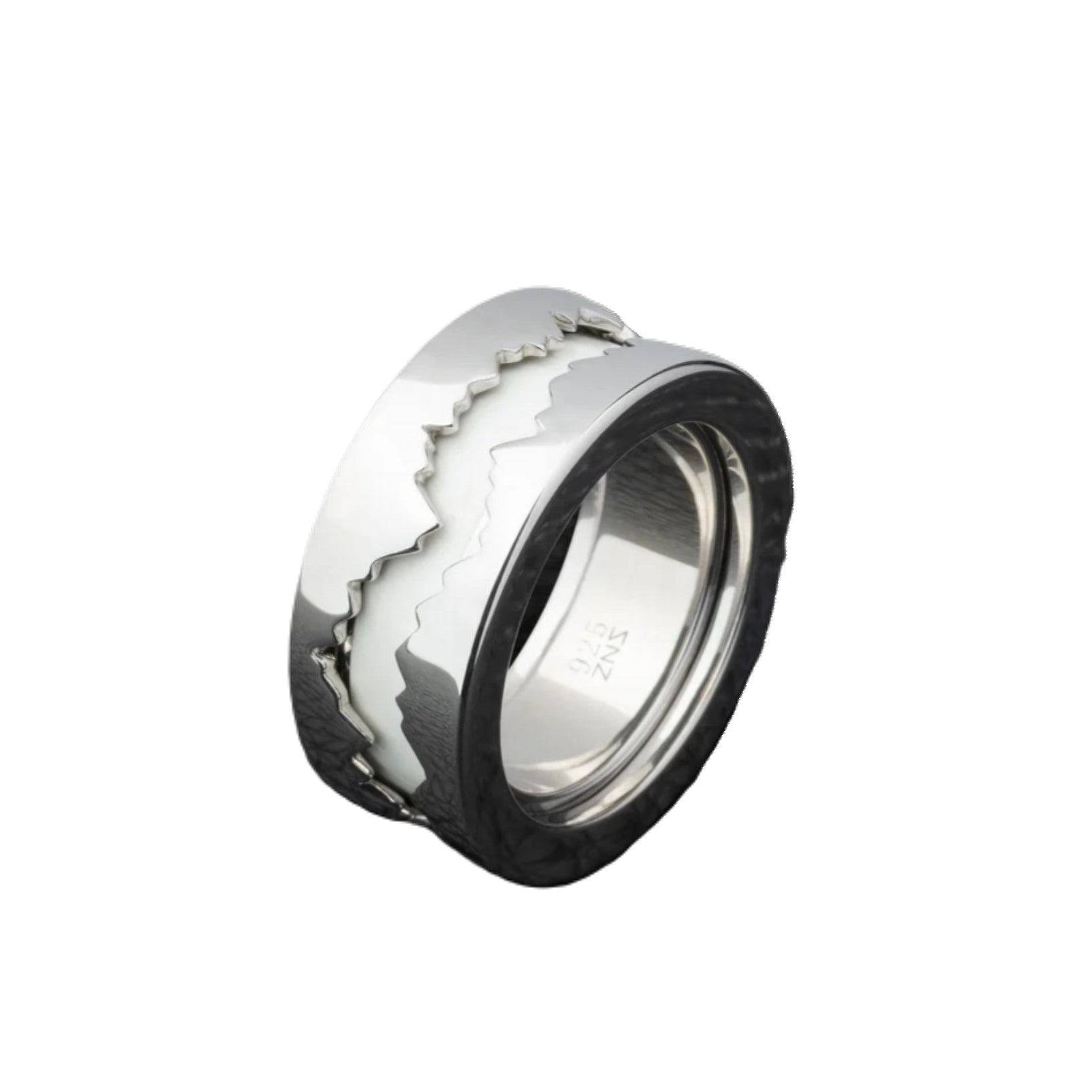 Fission Enamel - Ring in Silver with Colored Enamel - K.S. Sze & Sons