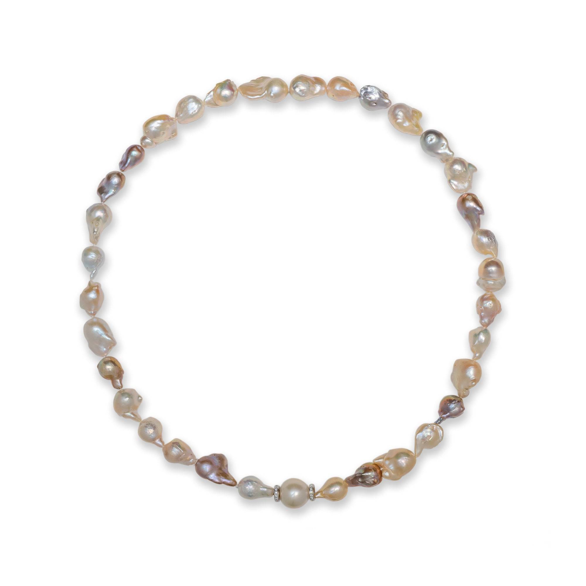 Freshwater Pearl & Diamond Necklace - K.S. Sze & Sons