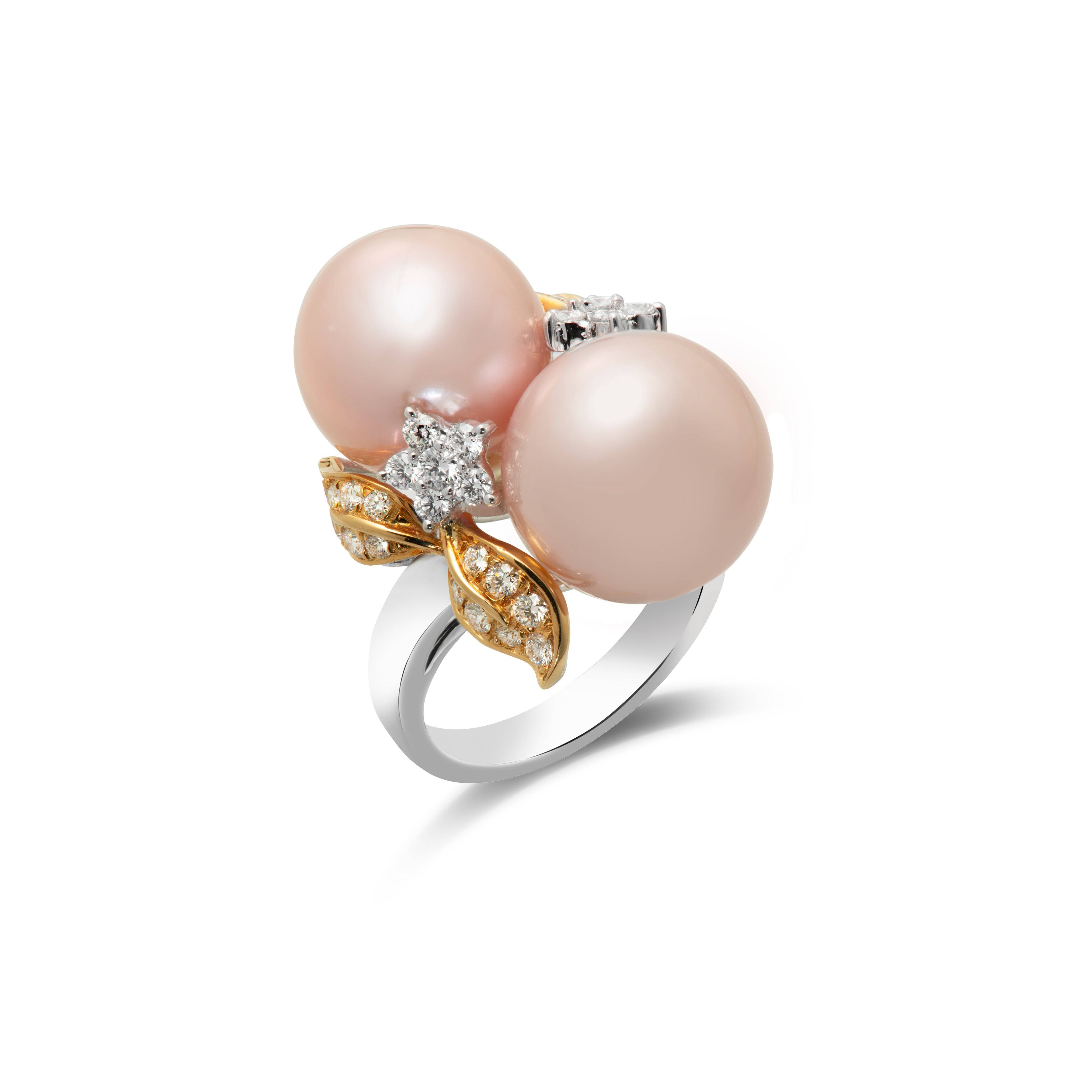 Freshwater Pearl & Diamond Ring