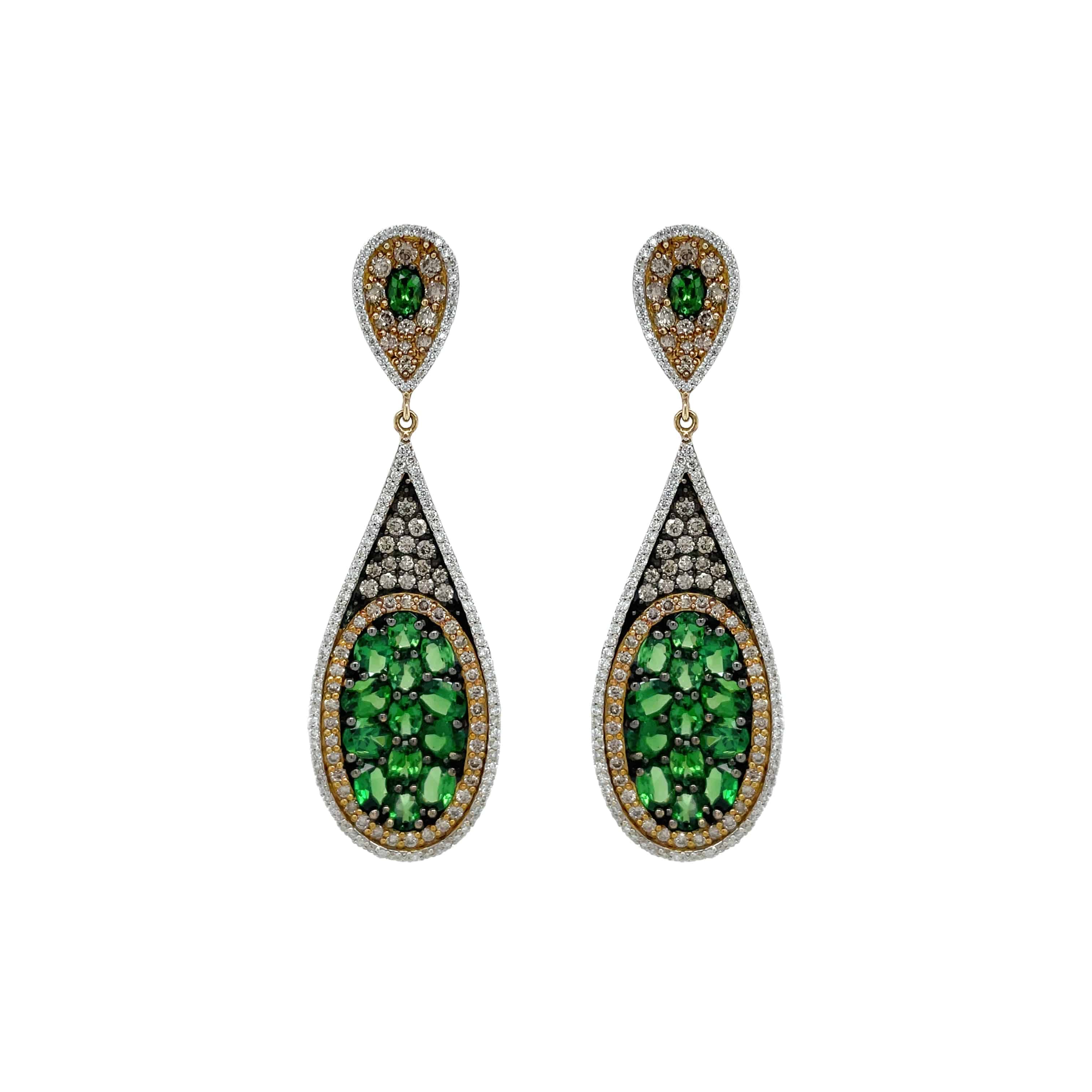 Garnet & Diamond Earrings - K.S. Sze & Sons