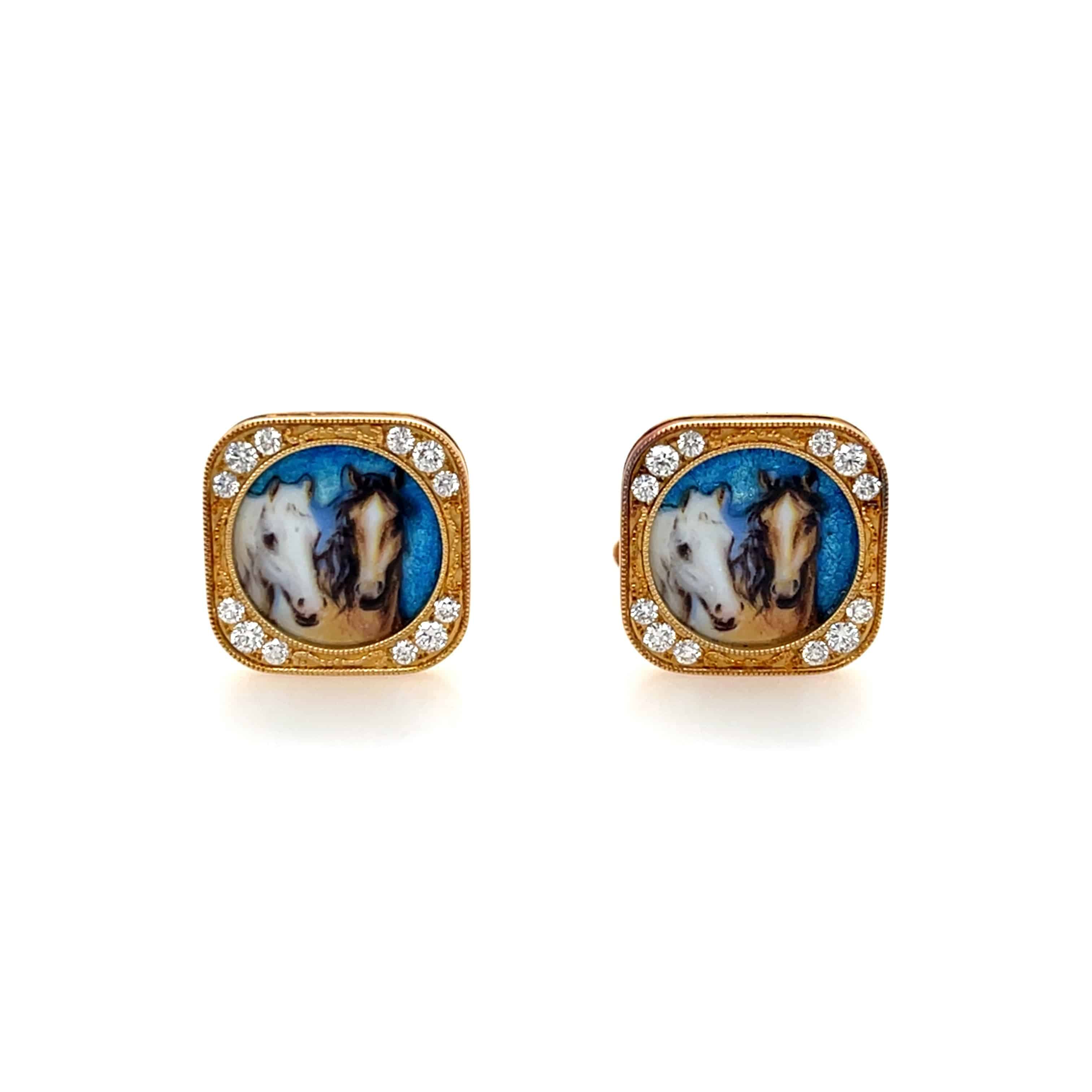 Gemstone & Diamond Cufflinks - K.S. Sze & Sons