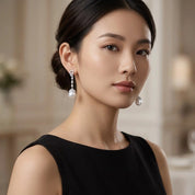 White South Sea Pearl Radiance Drop Earrings - K.S. Sze & Sons