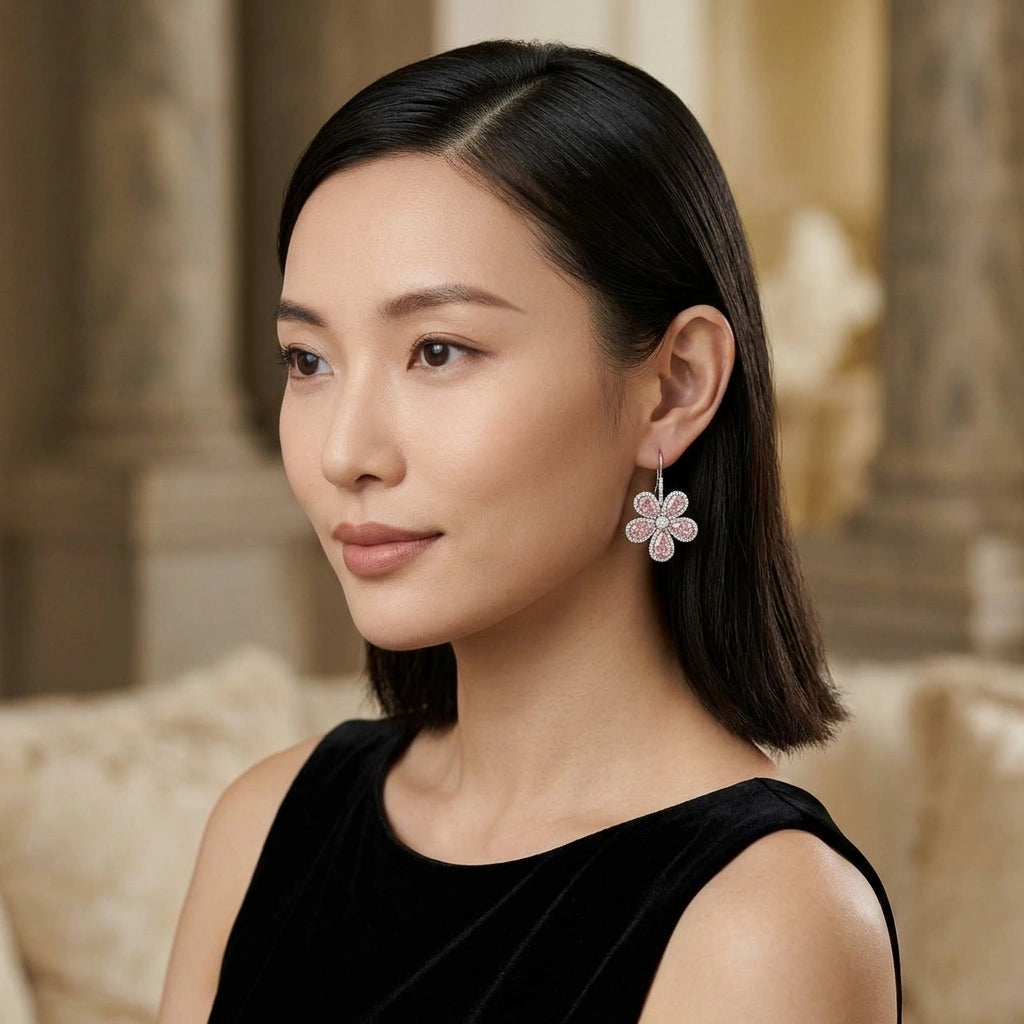 Pair Of Pink Diamond Earrings  - K.S. Sze & Sons