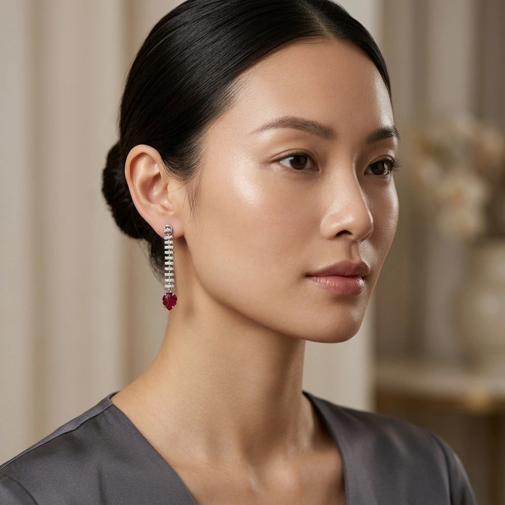 Ruby & Diamond Earrings - K.S. Sze & Sons