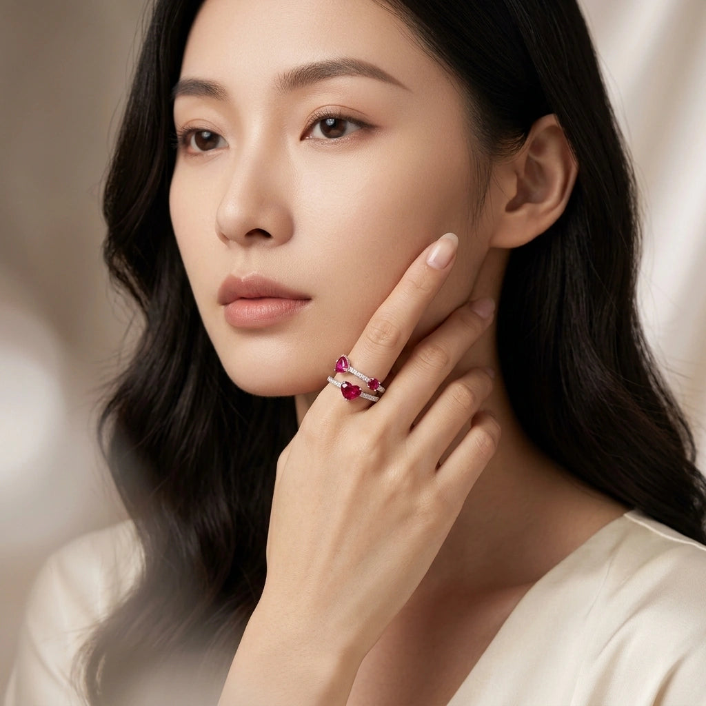 Multi-shaped Ruby Diamond Ring - K.S. Sze & Sons