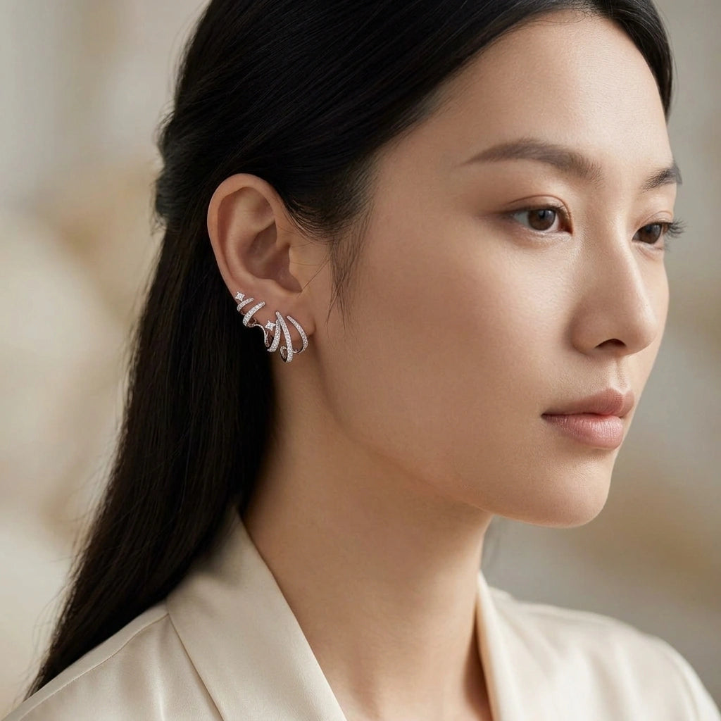 Hoop Row Diamond Earrings - K.S. Sze & Sons