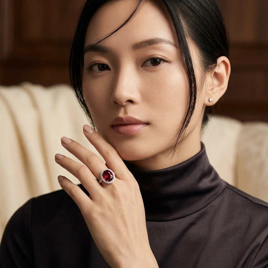 Rubellite Diamond Ring - K.S. Sze & Sons