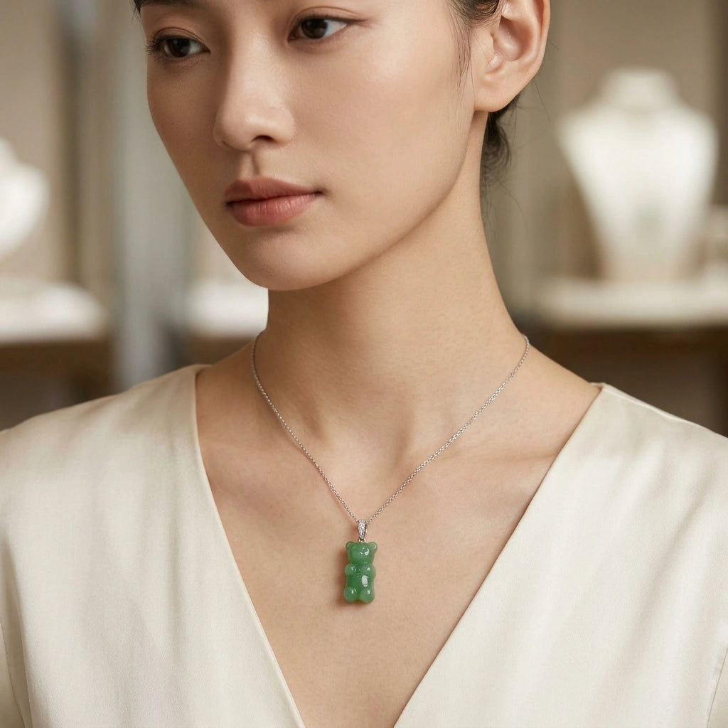 Jade Gummy Bear Pendant - K.S. Sze & Sons